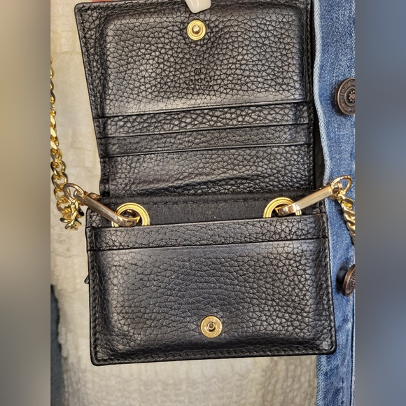 Gucci Wallet Blind For Love Bee Black GG Foldover Snap - Picture 4 of 9